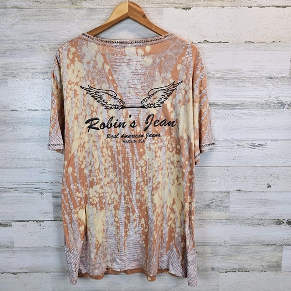 Robin's Jeans Men's Rhinstone Graphic T-Shirt 4XL Distressed Streetwear Urban - Picture 4 of 12